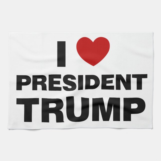 I Kärlek president Trump Heart Kökshandduk (Horisontell)