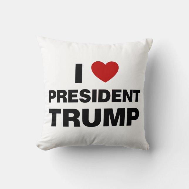 I Kärlek president Trump Heart Kudde (Framsida)