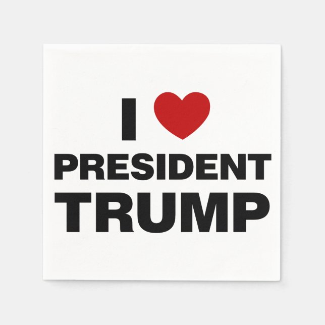 I Kärlek president Trump Heart Pappersservett (Framsidan)