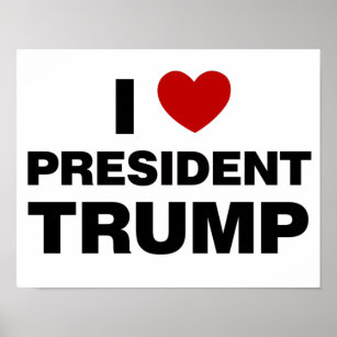 I Kärlek president Trump Heart Poster