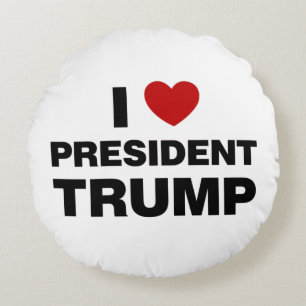 I Kärlek president Trump Heart Rund Kudde