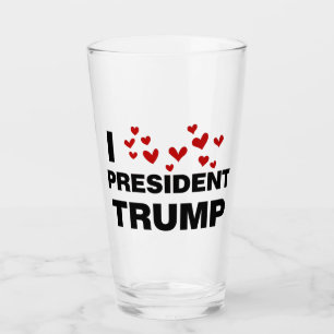 I Kärlek president Trump Hearts Glaskopp
