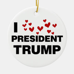 I Kärlek president Trump Hearts Julgransprydnad Keramik