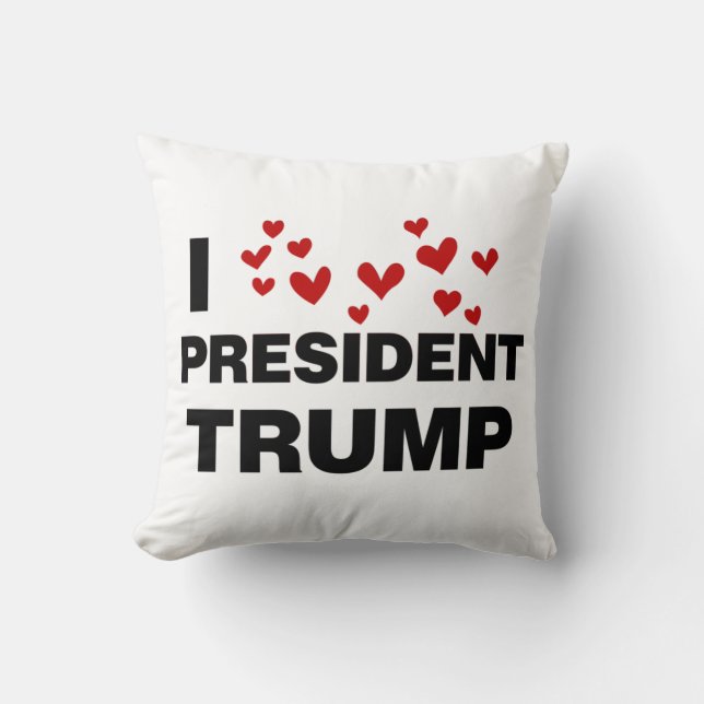 I Kärlek president Trump Hearts Kudde (Framsida)