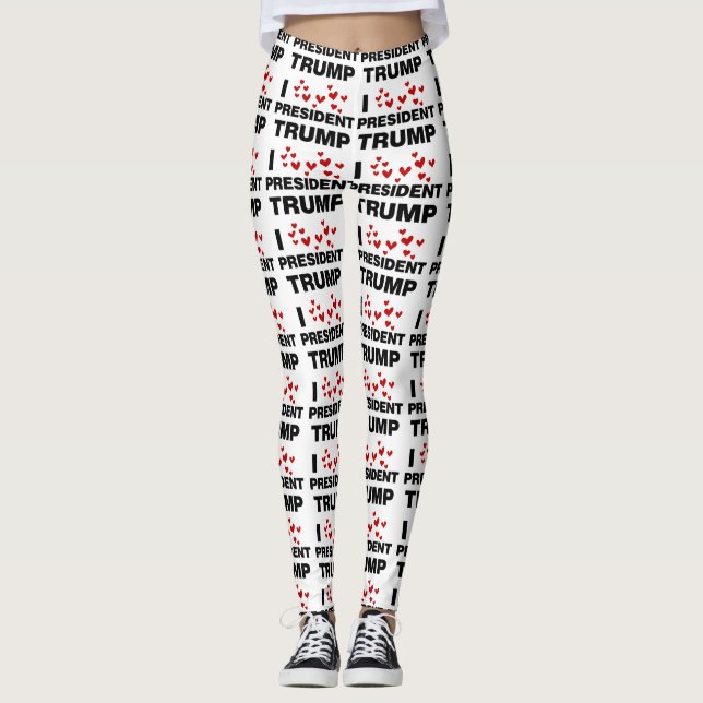 I Kärlek president Trump Hearts Leggings (Framsida)