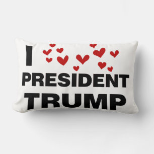 I Kärlek president Trump Hearts Lumbarkudde