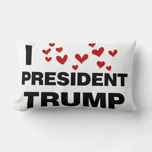 I Kärlek president Trump Hearts Lumbarkudde (Framsida)