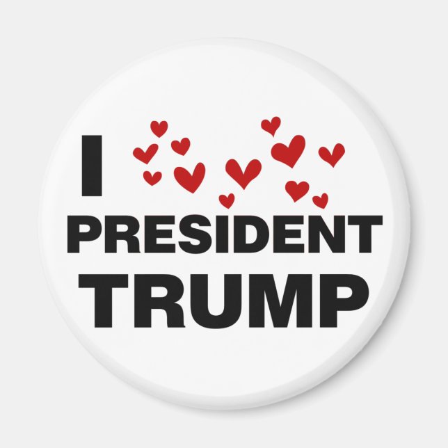 I Kärlek president Trump Hearts Magnet (Framsidan)