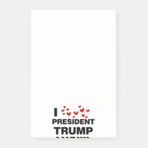 I Kärlek president Trump Hearts Post-it Block