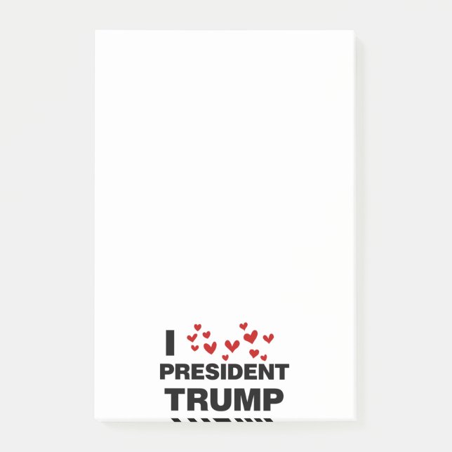 I Kärlek president Trump Hearts Post-it Block (Framsida)