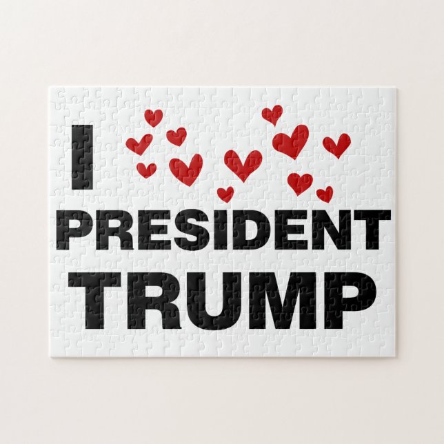 I Kärlek president Trump Hearts Pussel (Horisontell)
