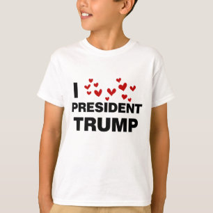 I Kärlek president Trump Hearts T Shirt
