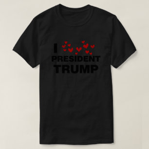 I Kärlek president Trump Hearts T Shirt