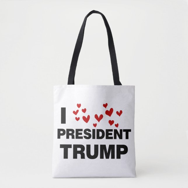 I Kärlek president Trump Hearts Tygkasse (Framsida)