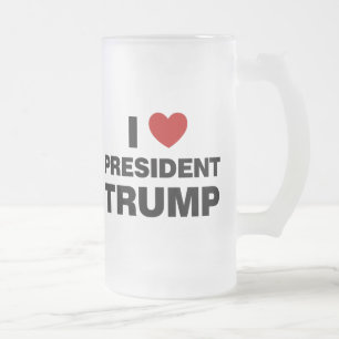 I Kärlek president Trump Hjärta Frostat Ölglas