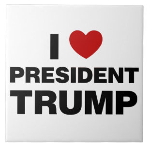 I Kärlek president Trump Hjärta Kakelplatta