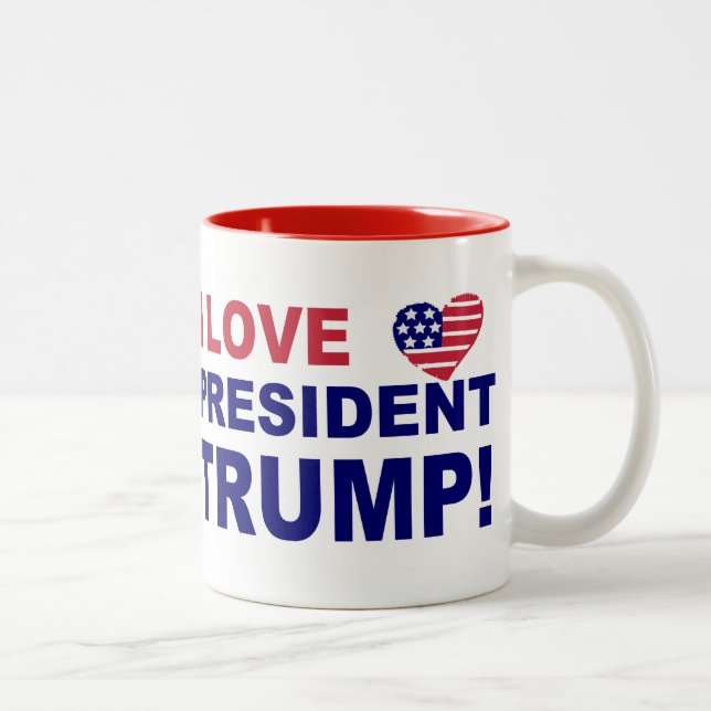 I Kärlek president Trump Två-Tonad Mugg (Höger)