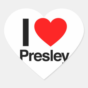 i kärlek presley hjärtformat klistermärke