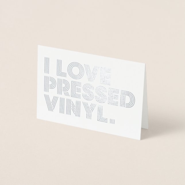 I Kärlek pressad vinyl Folierat Kort (Framsida)