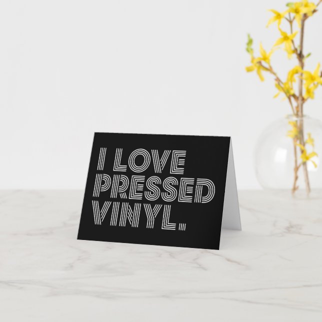 I Kärlek pressad vinyl Kort (Gul blomma)
