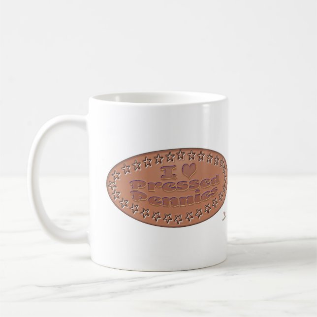 I Kärlek Pressade Pennies Roligt Collector-Logotyp Kaffemugg (Vänster)