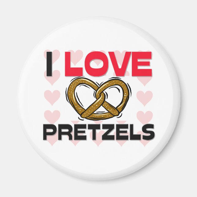 I Kärlek Pretzels Magnet (Framsidan)