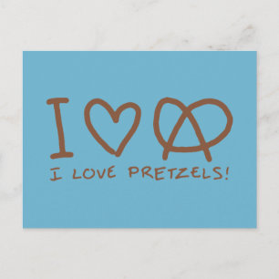 I Kärlek Pretzels Vykort