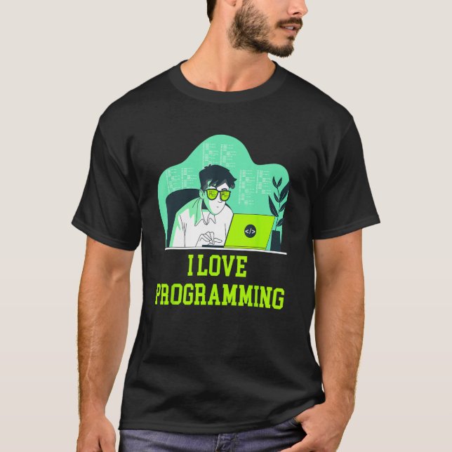I Kärlek Programming Professionell Computer Progra T Shirt (Framsida)