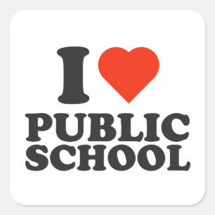 I Kärlek Public School - jag tar mig an Public Sko Fyrkantigt Klistermärke