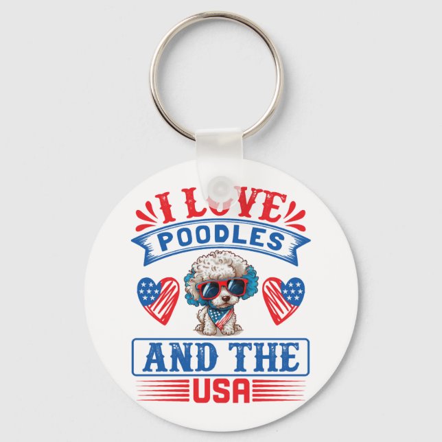 I kärlek Pudel och USA 01 Nyckelring (Framsida)