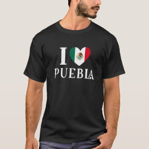 I Kärlek Puebla Heart Mexico Flagga 1 T Shirt