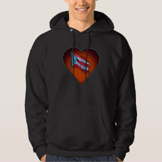 I Kärlek Puerto Rico Boricua Flagga Heart Hoodie