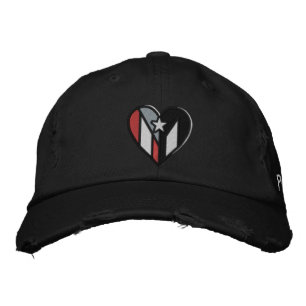 I Kärlek Puerto Rico Embroired Distress Hat Broderad Keps