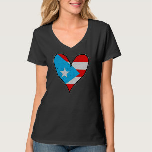 I Kärlek Puerto Rico Heart Boricua Flagga T Shirt