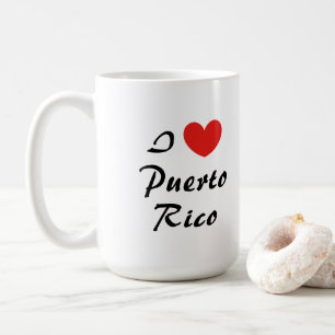 I Kärlek Puerto Rico Heart Typography Coffee Mugg