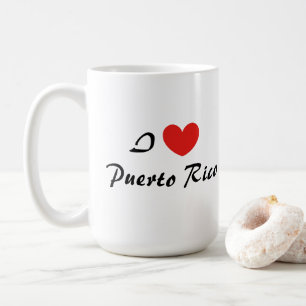 I Kärlek Puerto Rico Heart Typography Coffee Mugg