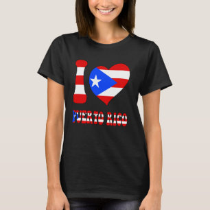 I Kärlek Puerto Rico I Kärlek San Juan Söt Flagga T Shirt