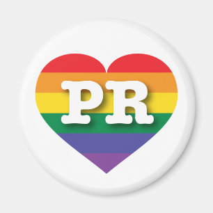 I Kärlek Puerto Rico Rainbow Heart Magnet