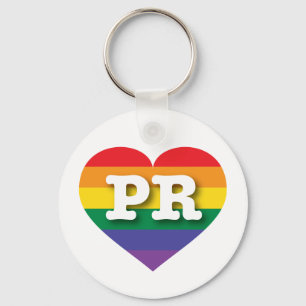 I Kärlek Puerto Rico Rainbow Heart Nyckelring