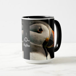 I Kärlek Puffins Bird Wildlife Birthday Coffee Mug Mugg