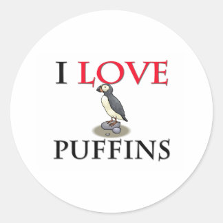 I Kärlek Puffins Runt Klistermärke