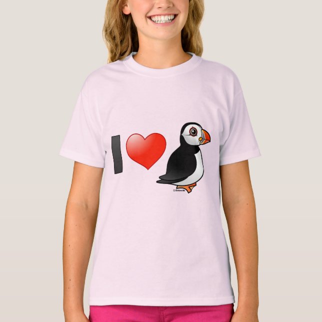 I Kärlek Puffins T Shirt (Framsida)