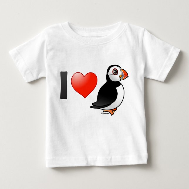 I Kärlek Puffins T Shirt (Framsida)