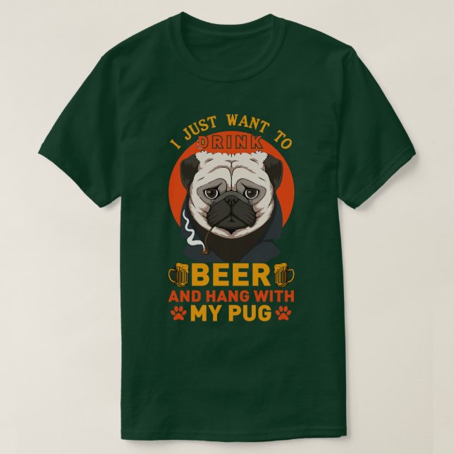 I kärlek pug 1 t shirt (Design framsida)