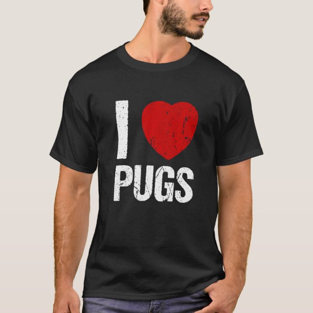 I kärlek puggar t shirt (Framsida)