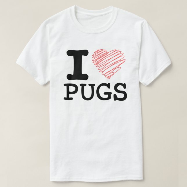I kärlek puggar t shirt (Design framsida)
