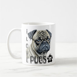 I Kärlek Pugs | Cute Hundägare Kaffemugg