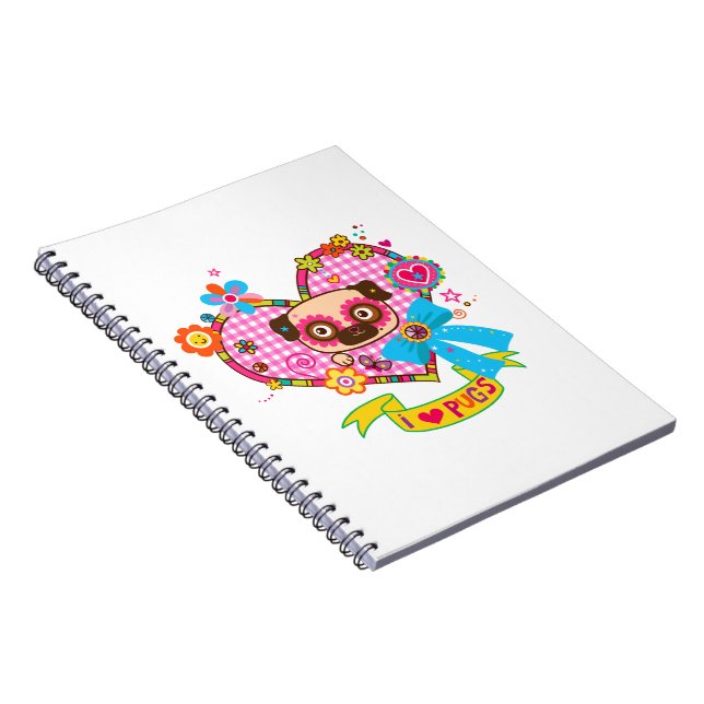 I Kärlek Pugs! Fotoanteckningsbok Anteckningsbok (Högra Sidan)