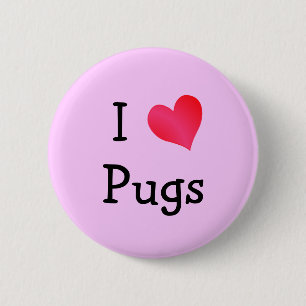 I Kärlek Pugs Knapp