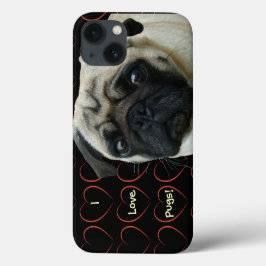 I Kärlek Pugs med Hearts